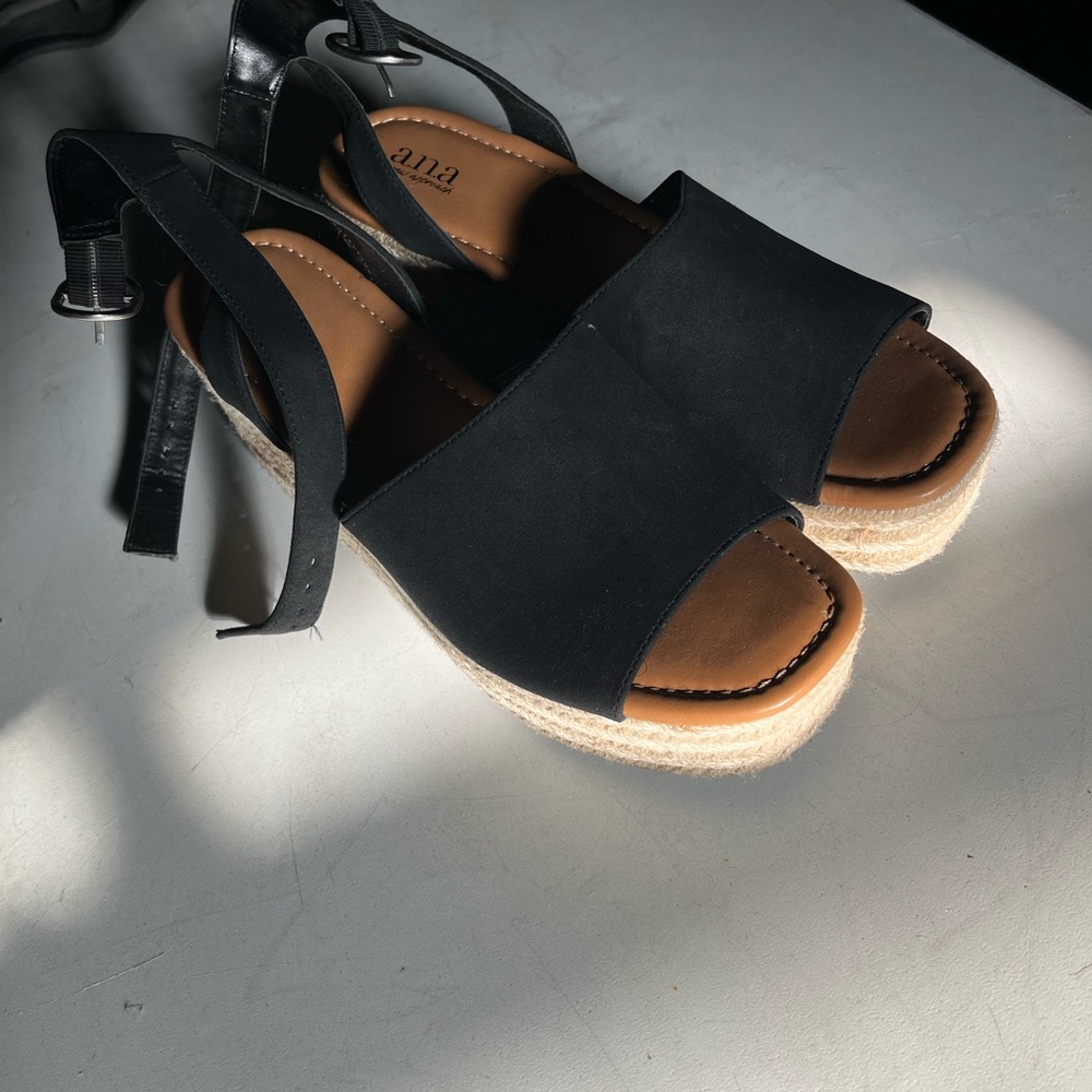 a.n.a Black Espadrille Slingback Sandals